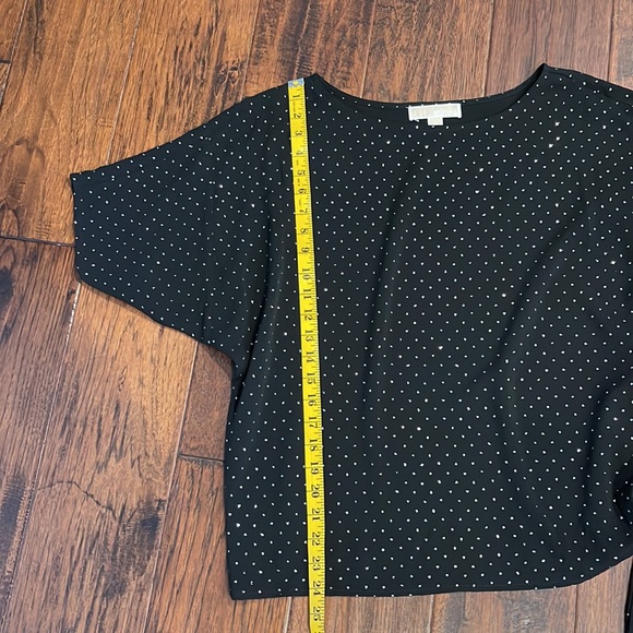 MICHAEL KORS black & silver dressy top, sz M - Picture 5 of 7